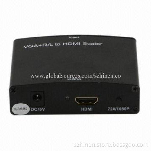 2013 Hot-sale High-quality VGA + R/L to HDMI Scalar Converter with 1,920 x 1,080 Pixels Resolution